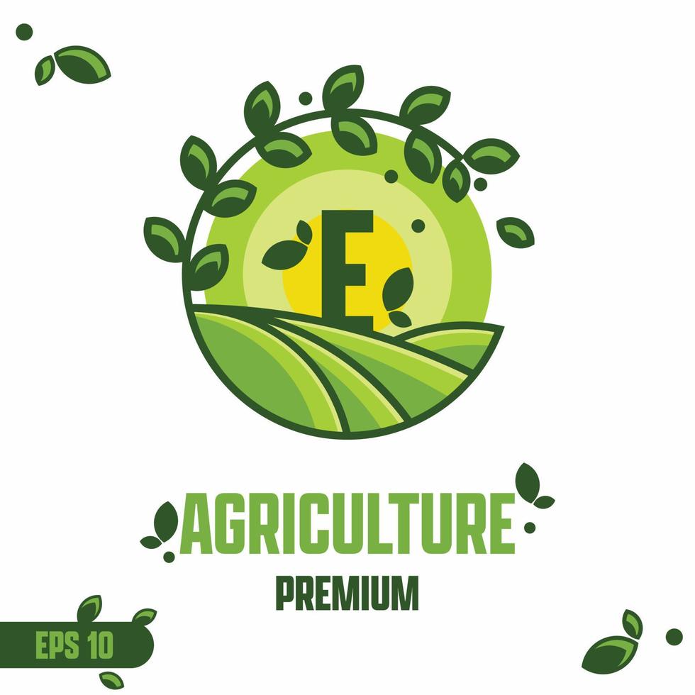 Alphabet E Agriculture Logo vector