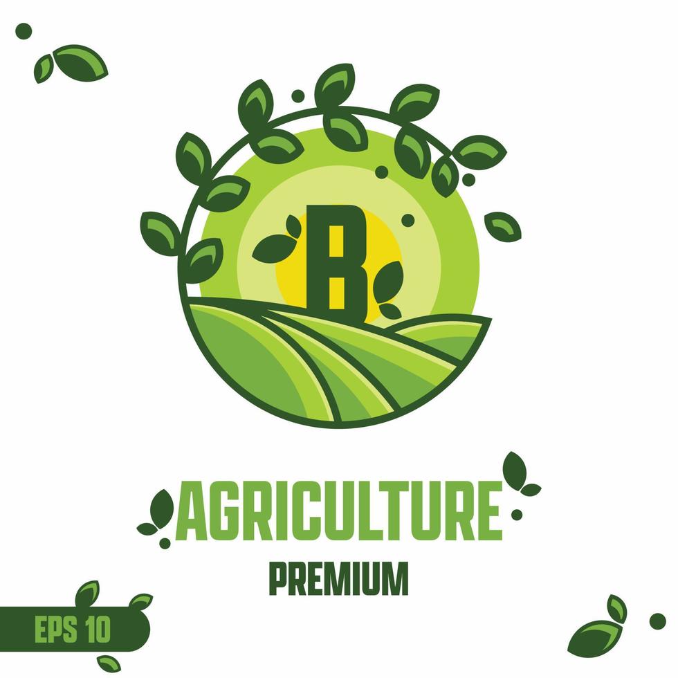 alfabeto b agricultura logo vector