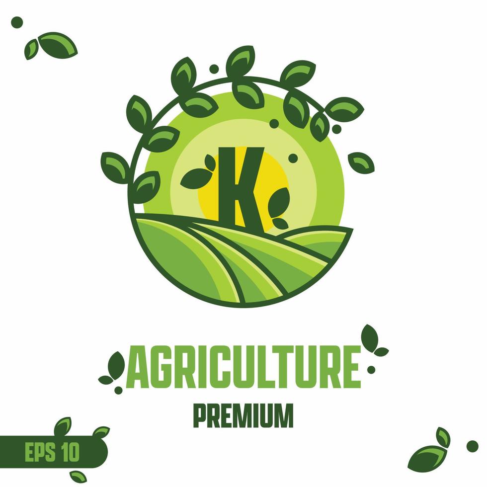 Alphabet K Agriculture Logo vector