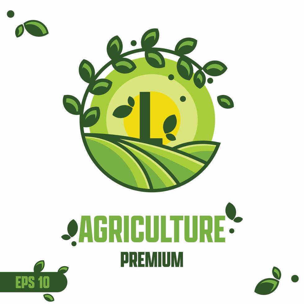 alfabeto l agricultura logo vector