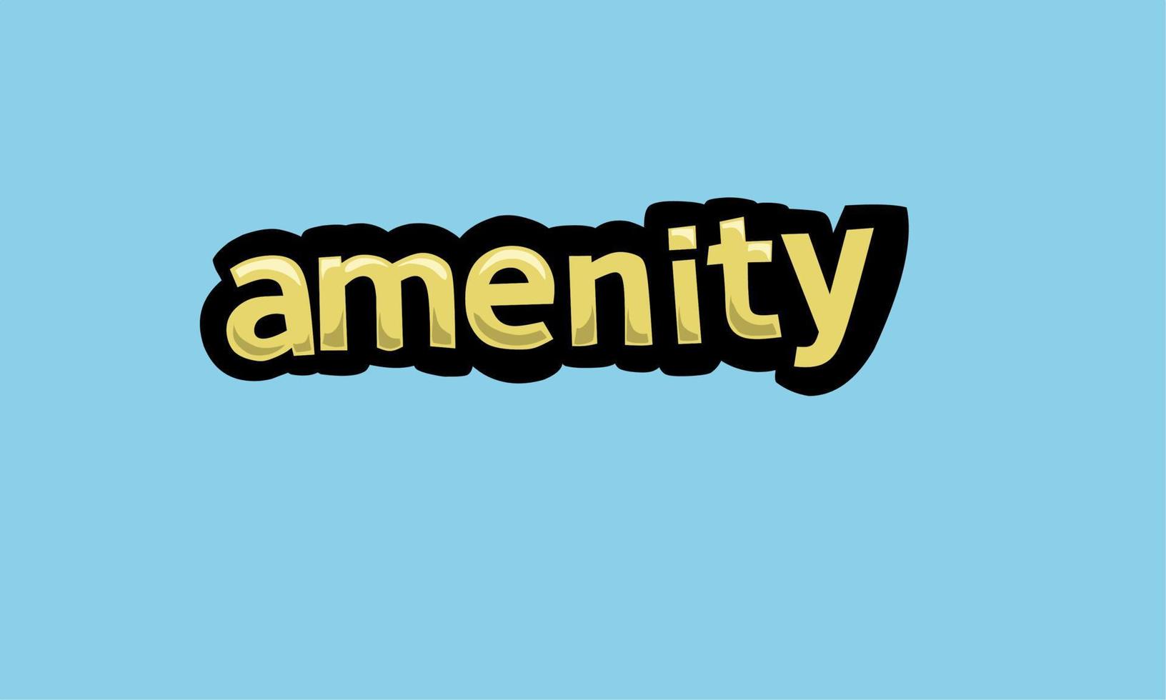 AMENITY writing vector design on a blue background