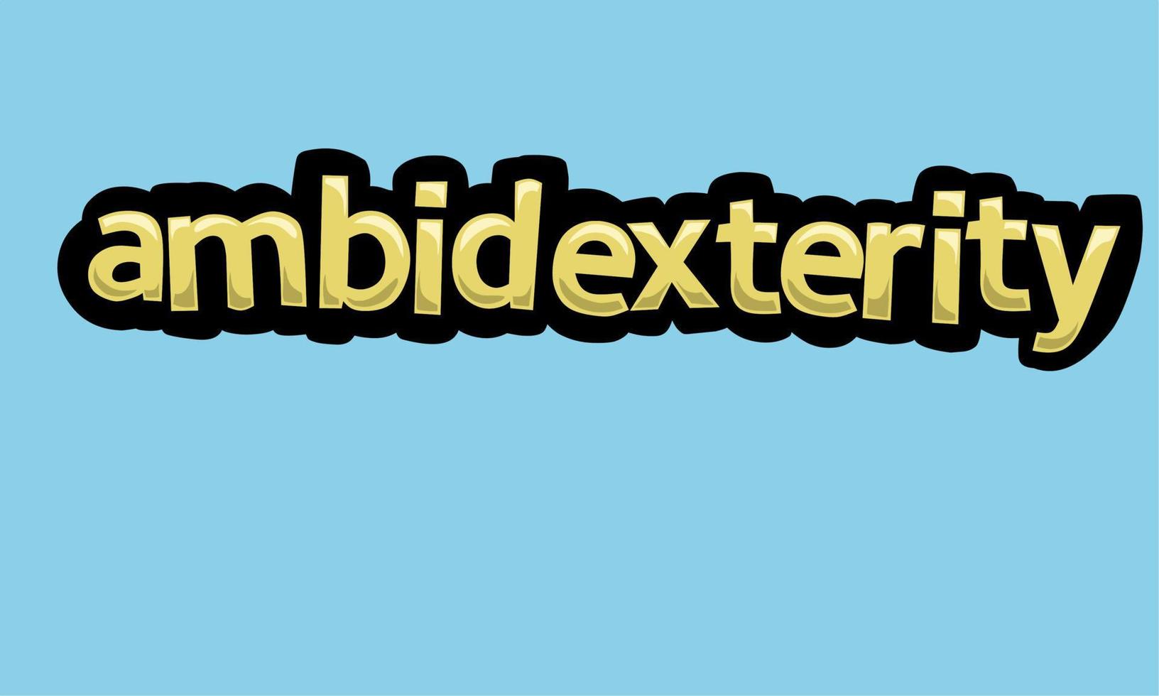 AMBIDEXTERITY writing vector design on a blue background