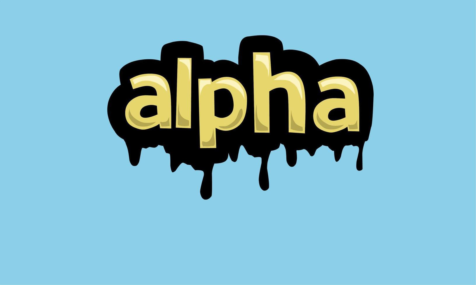 ALPHA writing vector design on a blue background