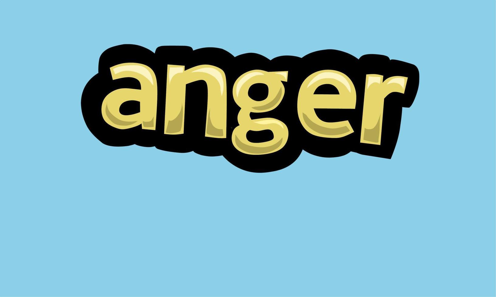 ANGER writing vector design on a blue background