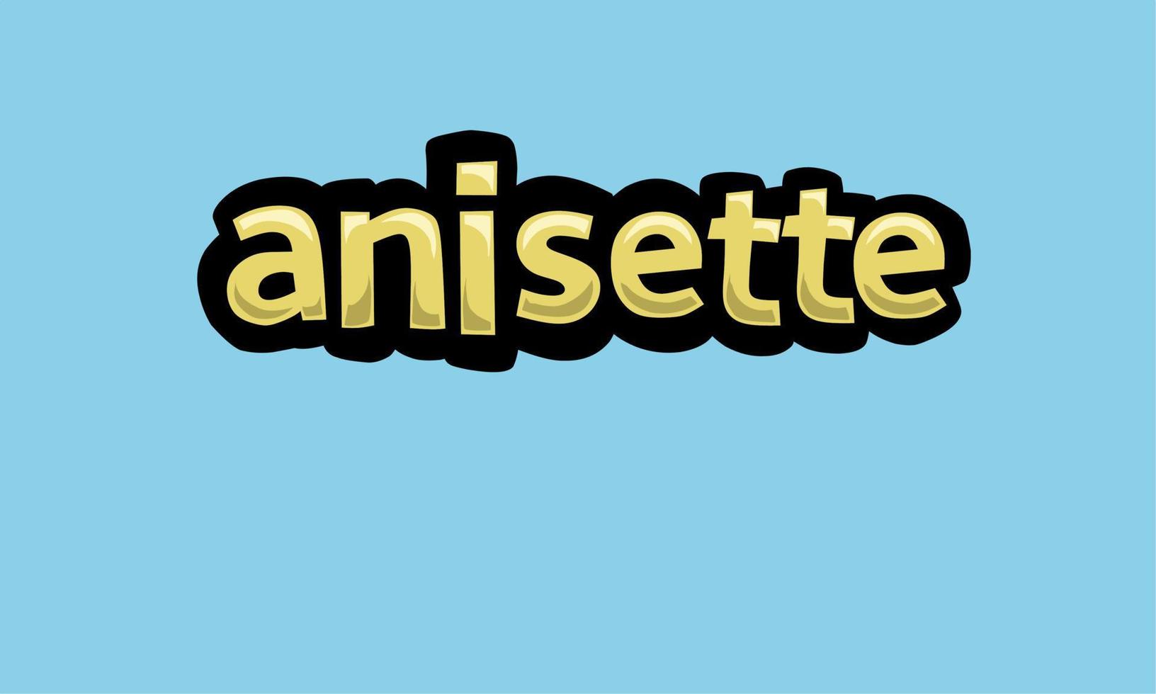 ANISETTE writing vector design on a blue background