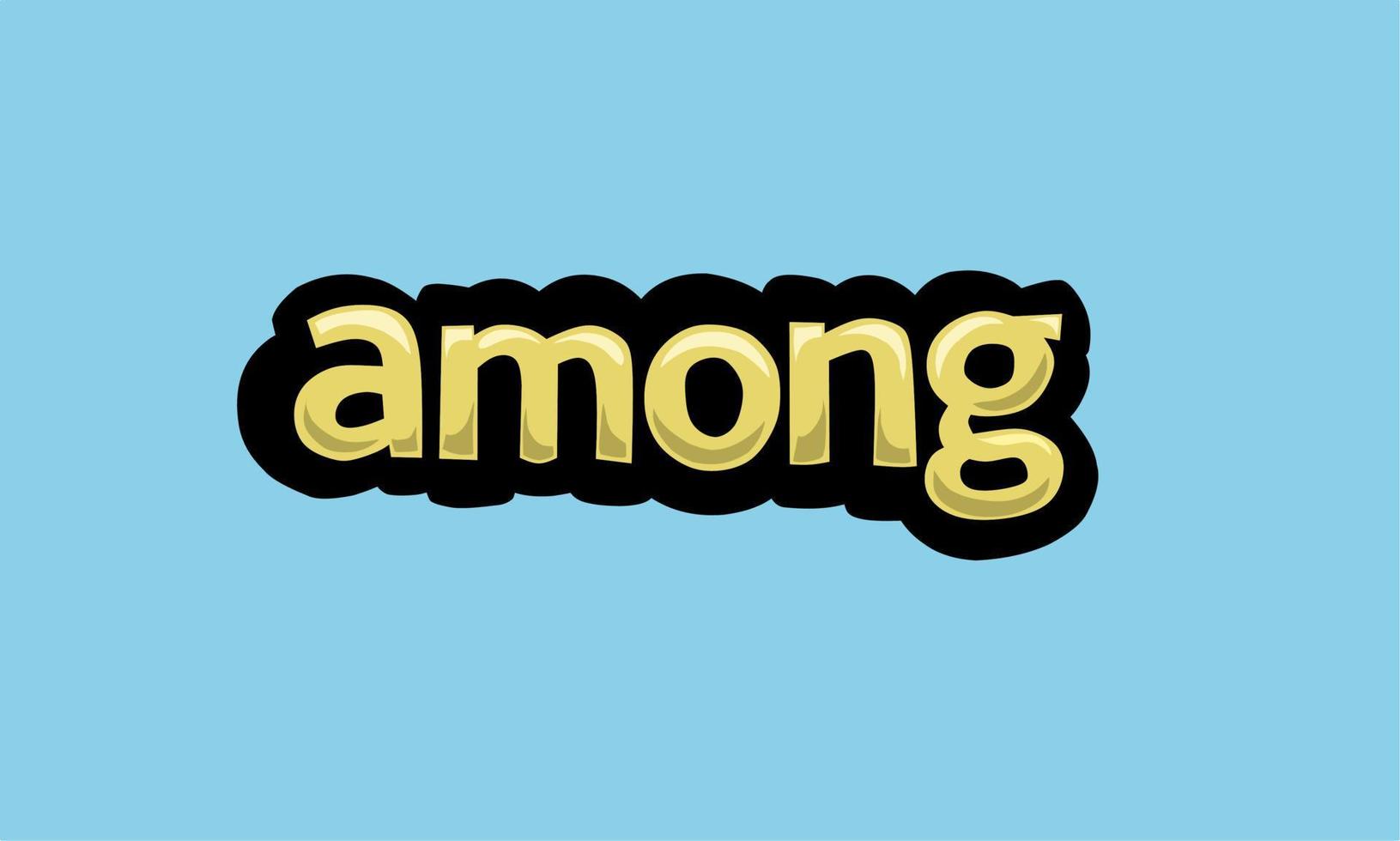 AMONG writing vector design on a blue background