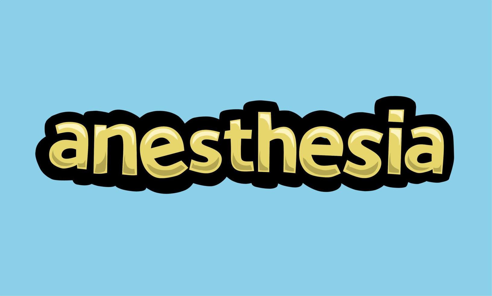 ANESTHESIA writing vector design on a blue background