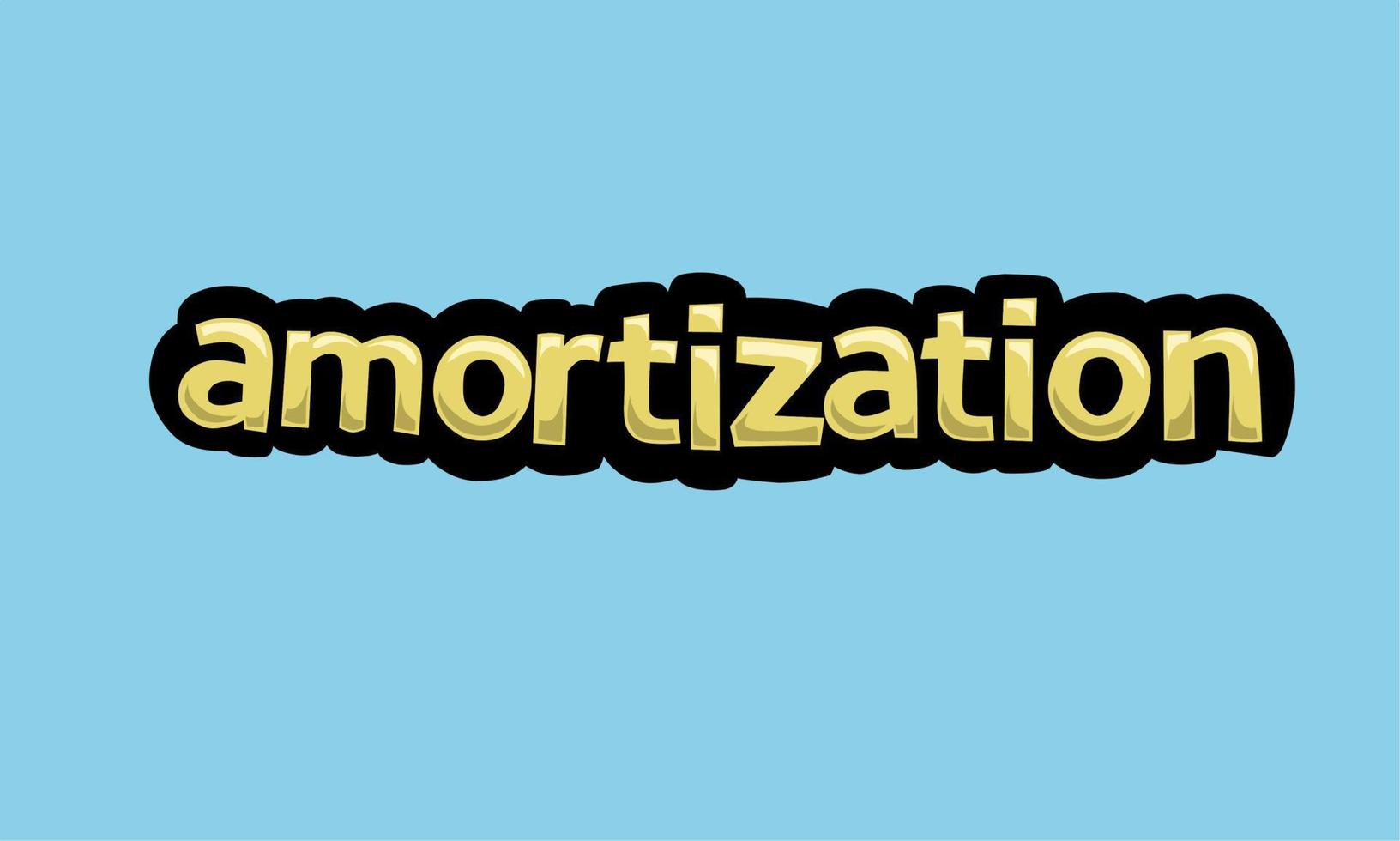AMORIZATION writing vector design on a blue background