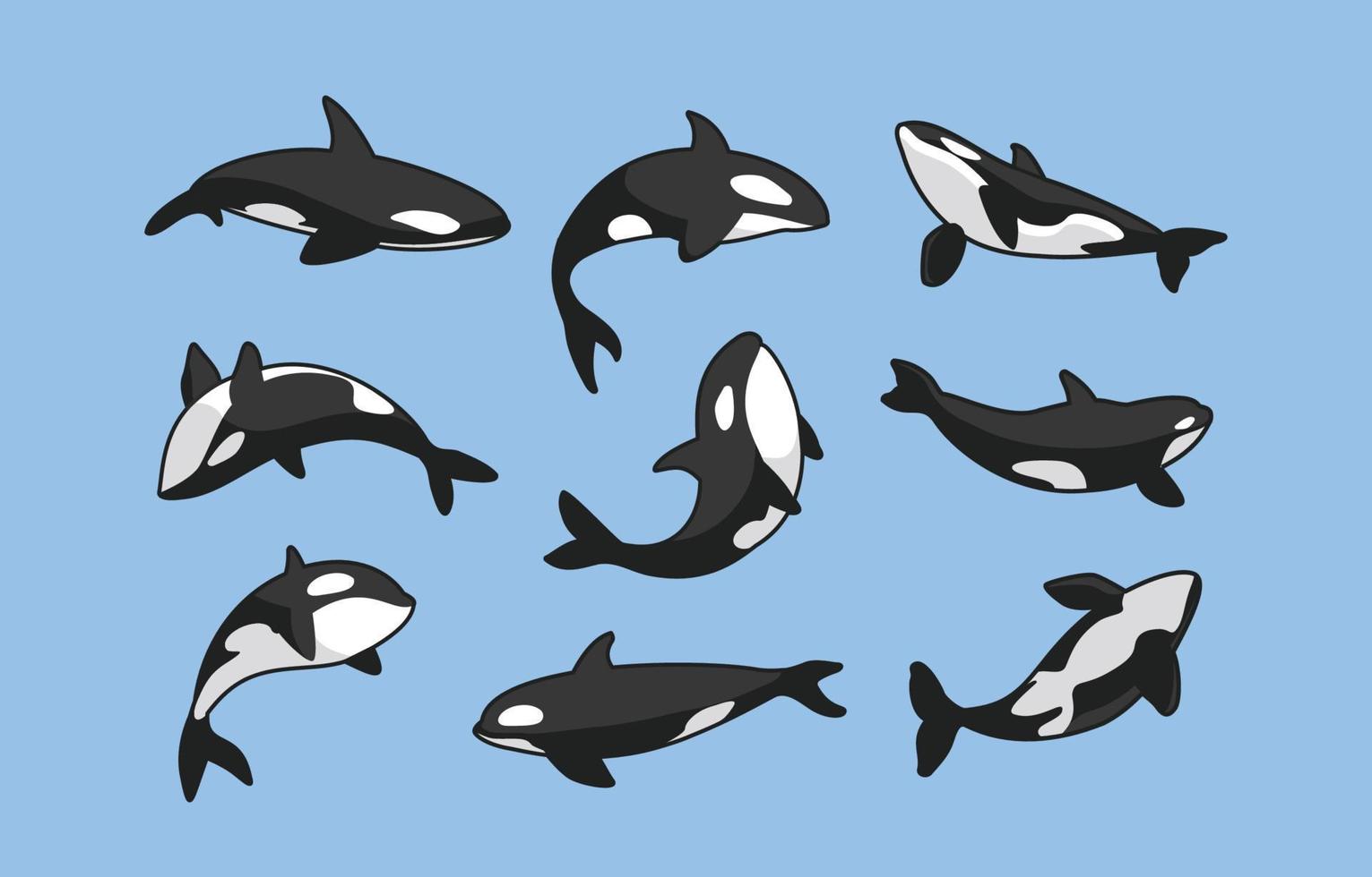 Whale Icon Set Collection vector