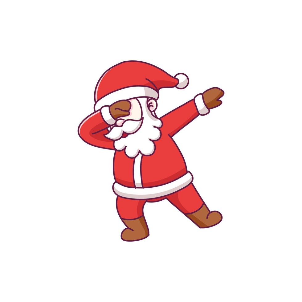 cute santa claus cartoon character with dabbing pose vector