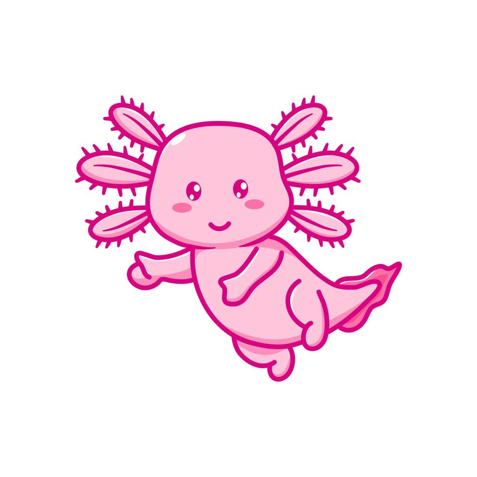 Cute axolotl vector illustration design