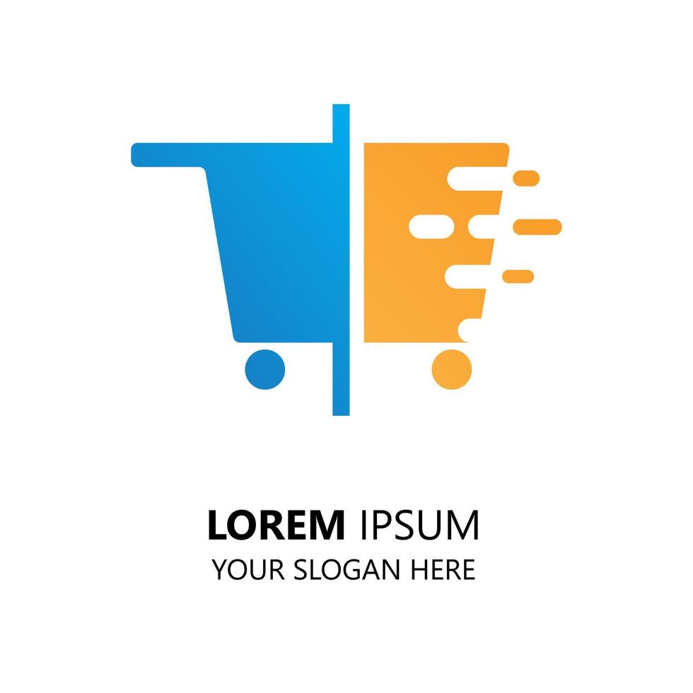 online shop logo design template. simple style logo. bag illustration vector