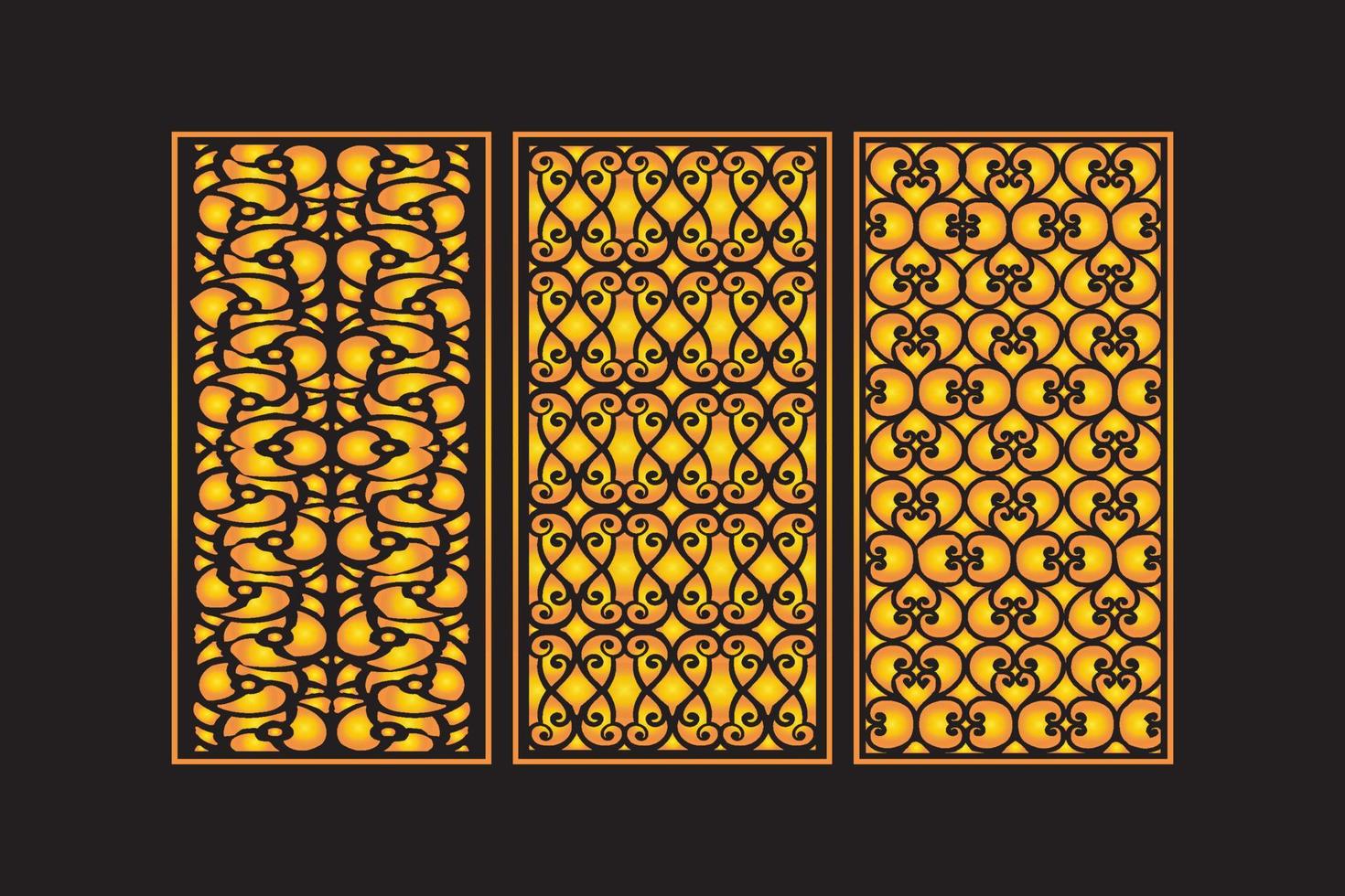 Islamic Decorative Laser Cut Panels Template with Abstract geometric Floral Laser vector