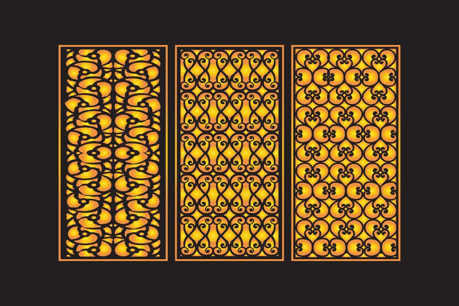 Islamic Decorative Laser Cut Panels Template with Abstract geometric Floral Laser vector