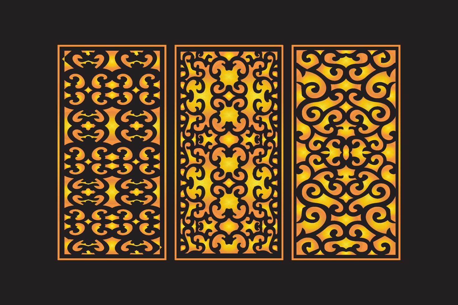 Islamic Decorative Laser Cut Panels Template with Abstract geometric Floral Laser vector