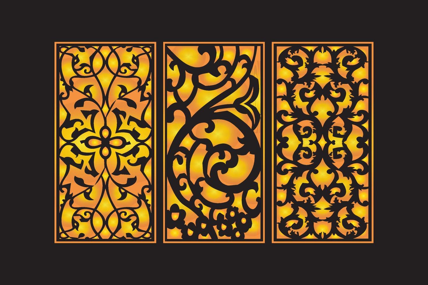 Islamic Decorative Laser Cut Panels Template with Abstract geometric Floral Laser vector