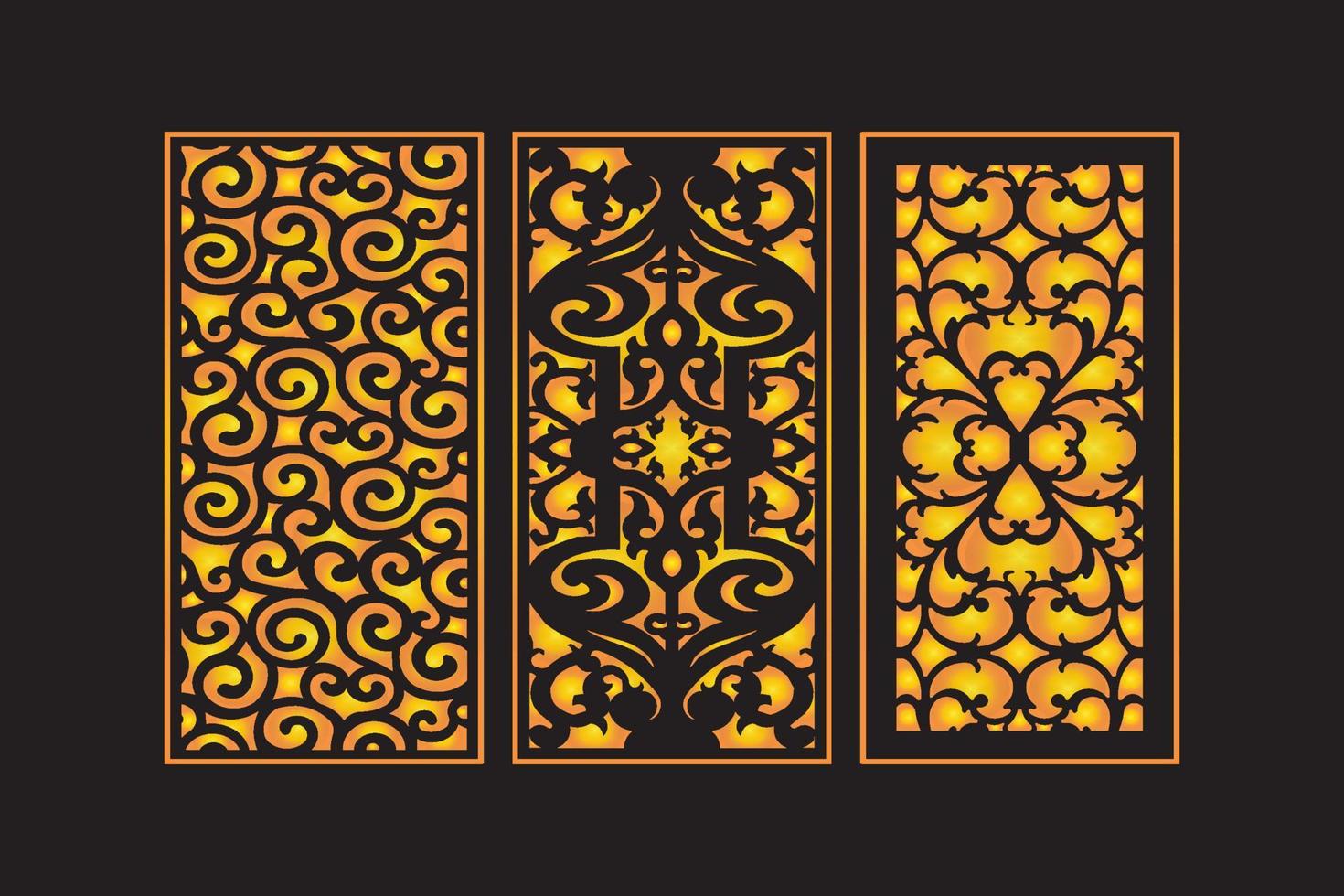 Islamic Decorative Laser Cut Panels Template with Abstract geometric Floral Laser vector