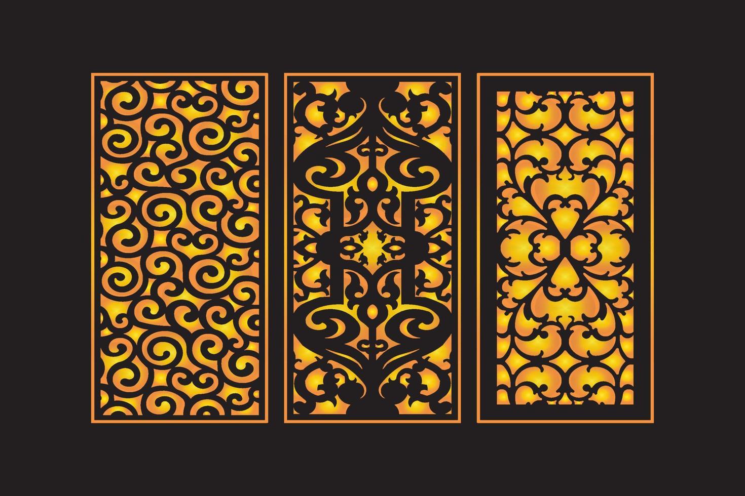 plantilla de paneles de corte láser decorativos islámicos con láser floral geométrico abstracto vector