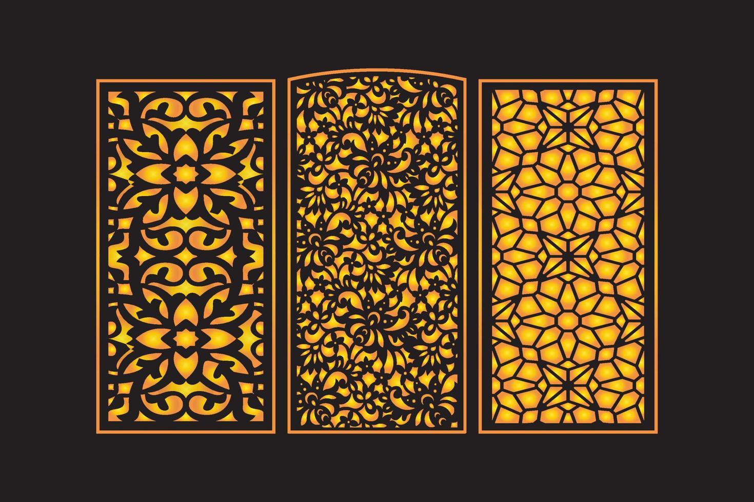 Islamic Decorative Laser Cut Panels Template with Abstract geometric Floral Laser vector