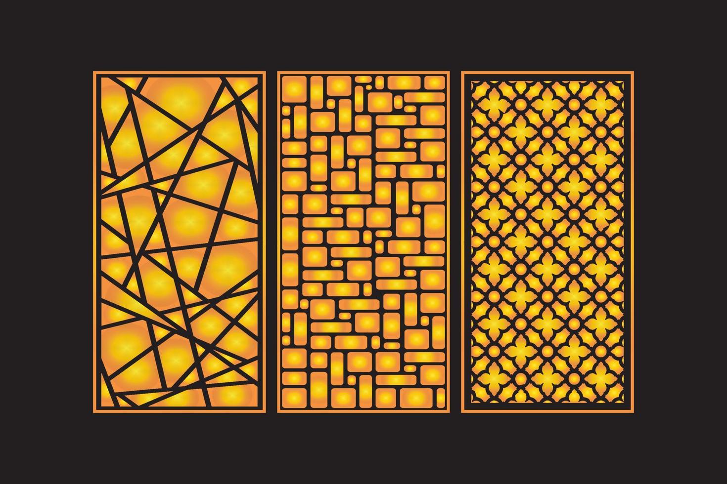 Islamic Decorative Laser Cut Panels Template with Abstract geometric Floral Laser vector
