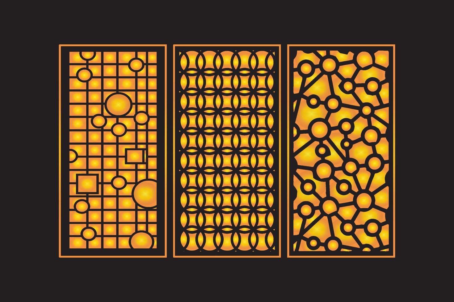 plantilla de paneles de corte láser decorativos islámicos con láser floral geométrico abstracto vector
