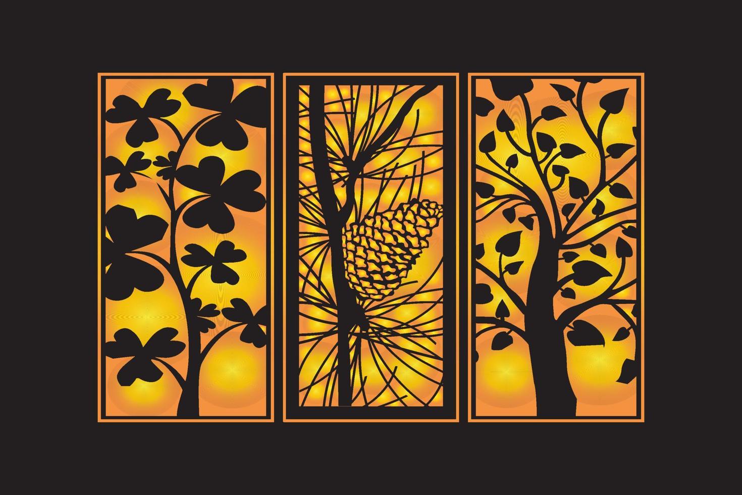plantilla de paneles de corte láser decorativos islámicos con láser floral geométrico abstracto vector
