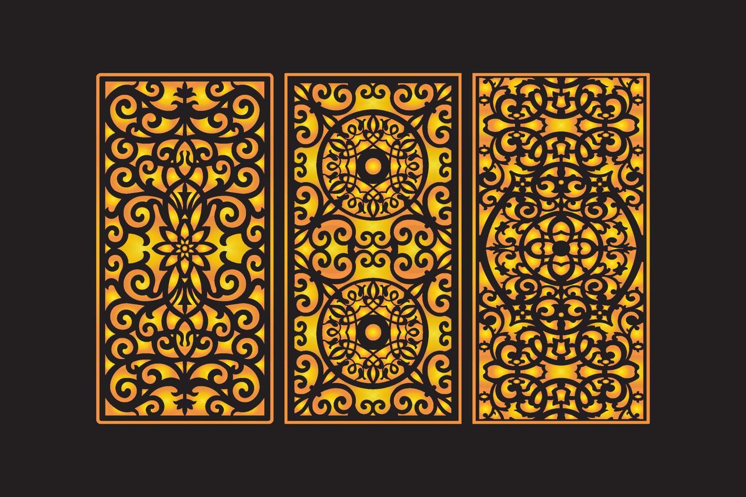 plantilla de paneles de corte láser decorativos islámicos con láser floral geométrico abstracto vector