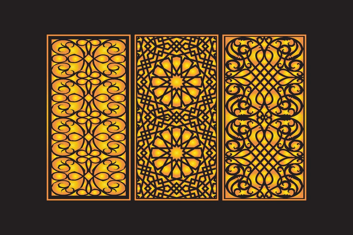 Islamic Decorative Laser Cut Panels Template with Abstract geometric Floral Laser vector