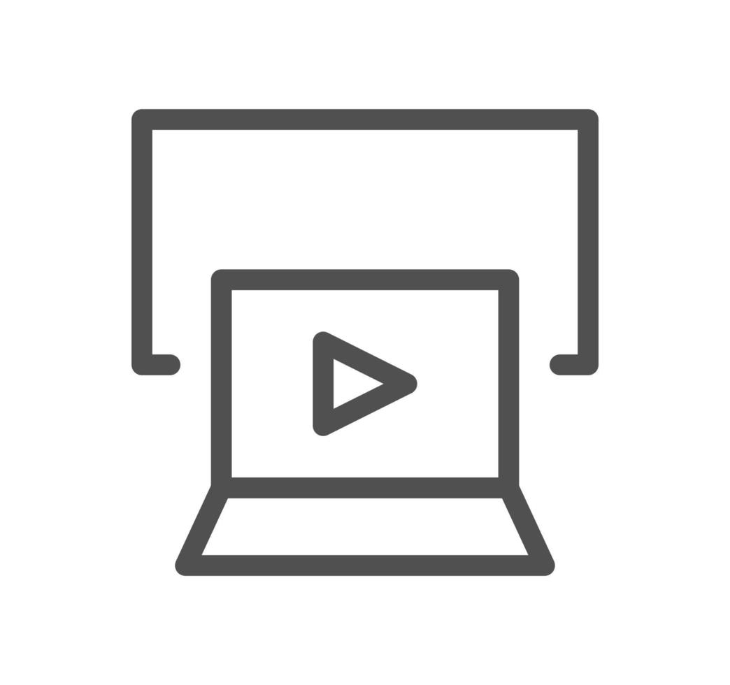 Cinema and video icon outline and linear vector. vector