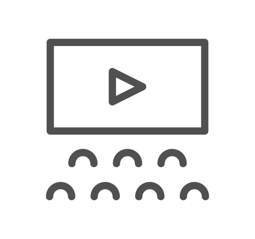 Cinema and video icon outline and linear vector. vector