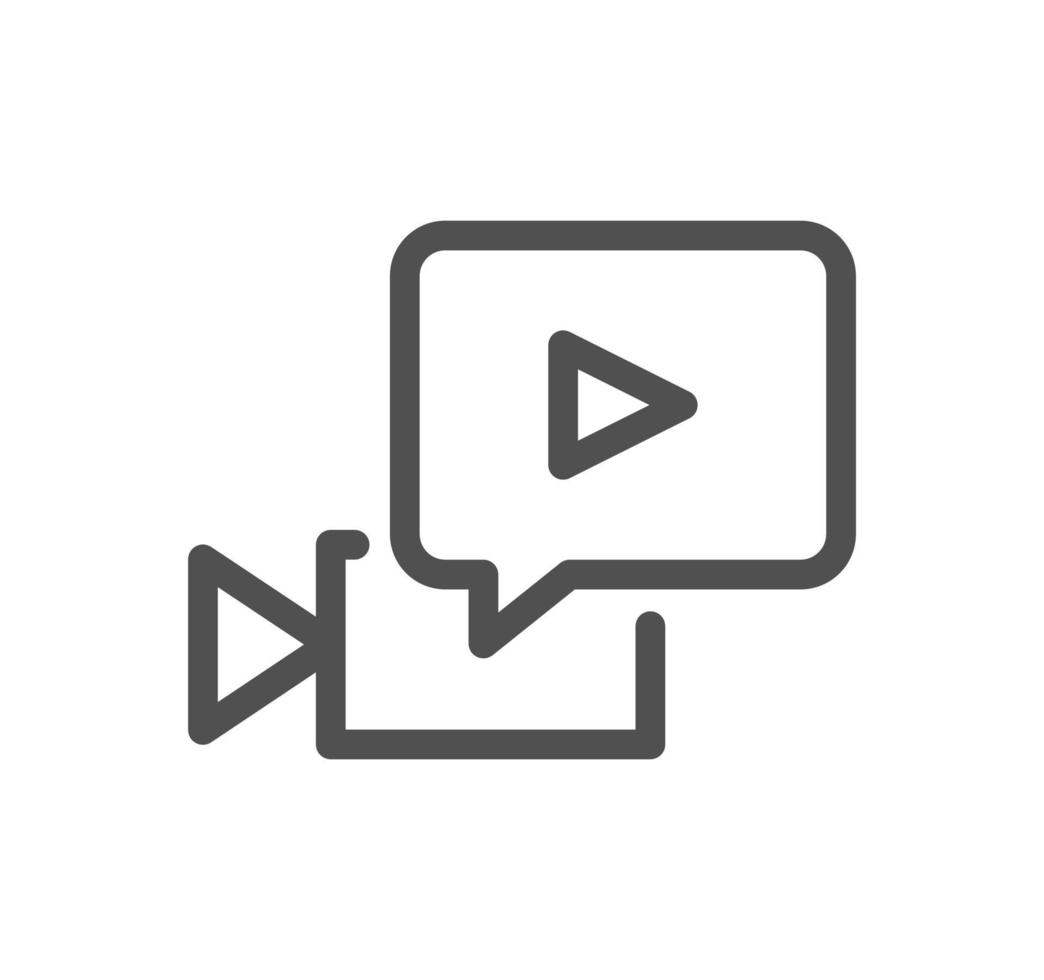 Cinema and video icon outline and linear vector. vector