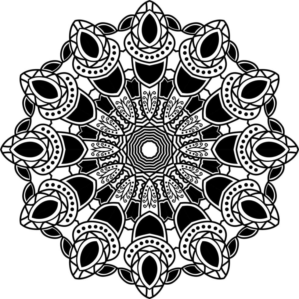 el patrón de mandala dibujado es adecuado para otros libros de colección de diseño como adornos vector