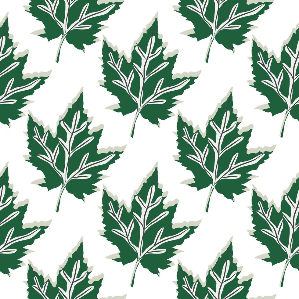 Abstract oak leaves seamless pattern. Maple foliage backdrop. vector