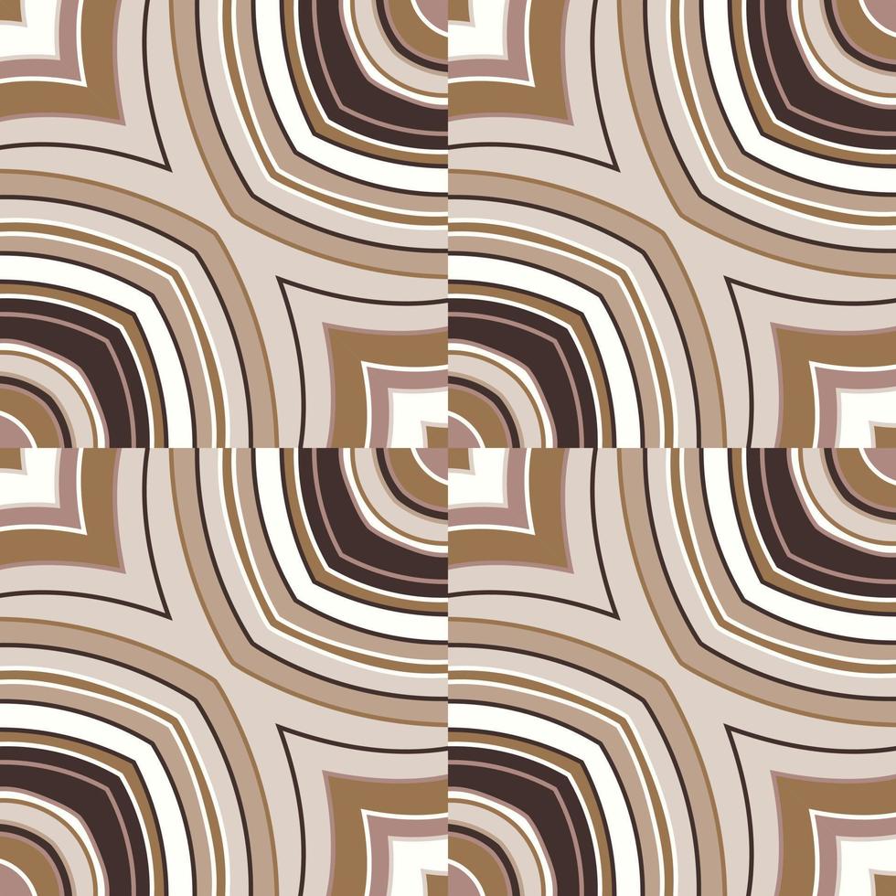 Wave mosaic seamless patern. Decorative lines wallpaper. Hand drawn linear geometric endless ornament. vector
