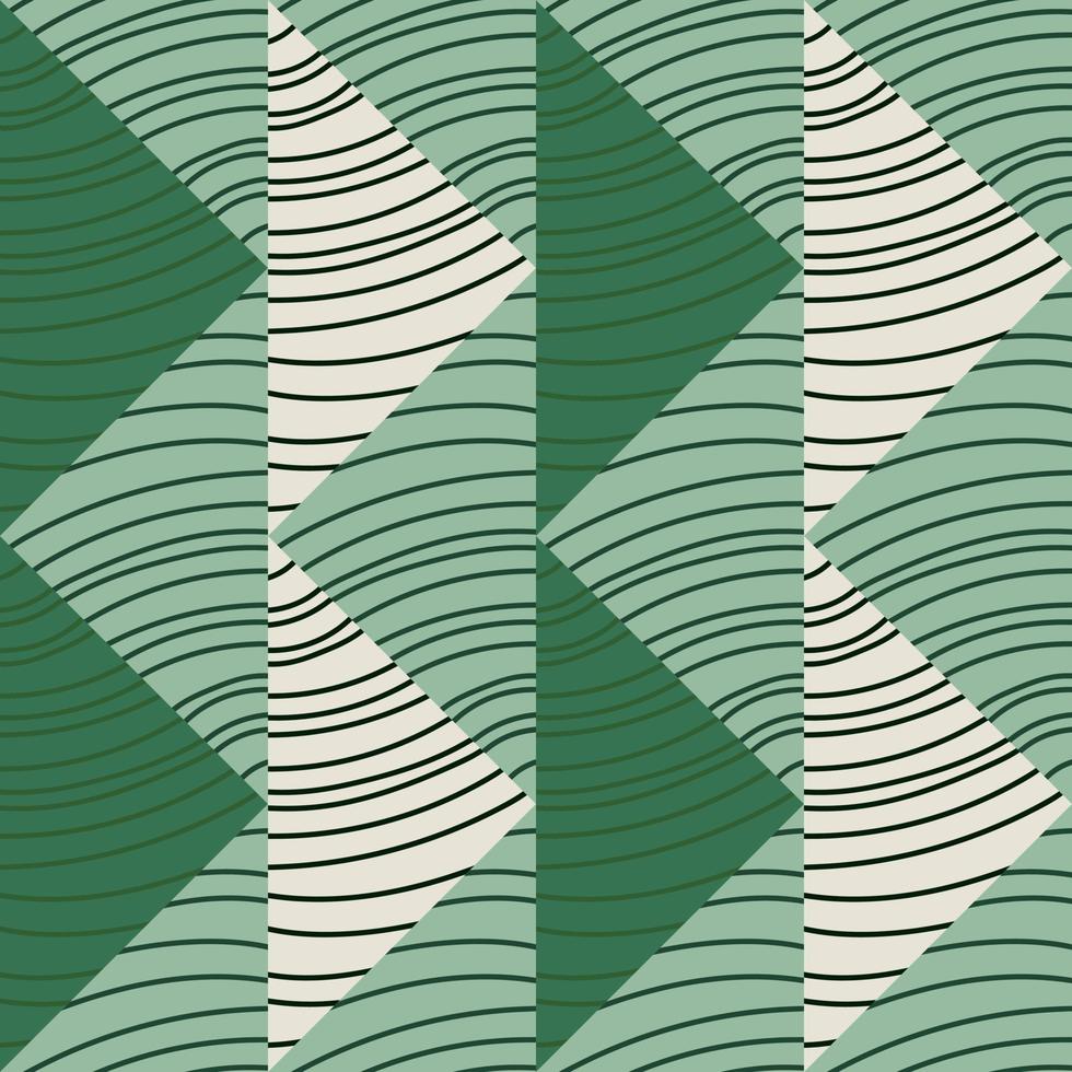 Hand drawn linear geometric endless ornament. Wave mosaic seamless patern. Decorative lines wallpaper vector