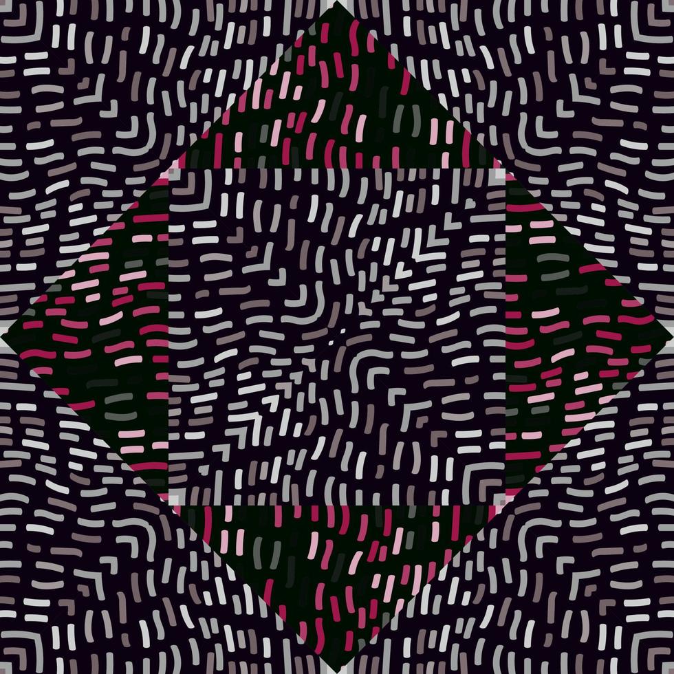 Hand drawn tribal lines mosaic vintage ornament. Abstract geometric ethnic tile. vector