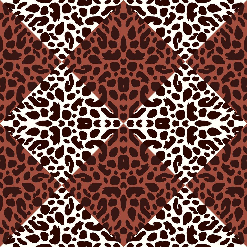 diseño de patrón sin costuras de mosaico de piel de leopardo abstracto. Fondo sin fin de piel animal geométrica. papel tapiz de piel de guepardo vintage. vector