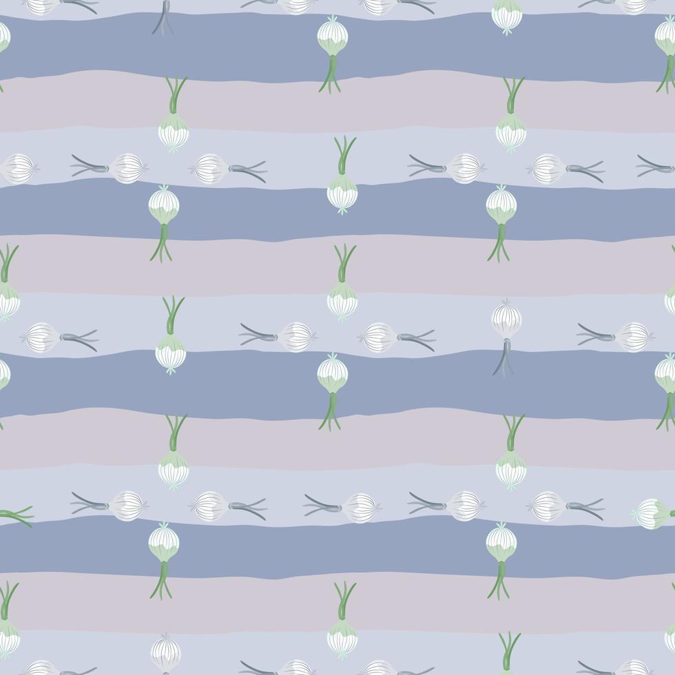 Hand drawn onion bulb seamless pattern. Onion in doodle style endless wallpaper. vector