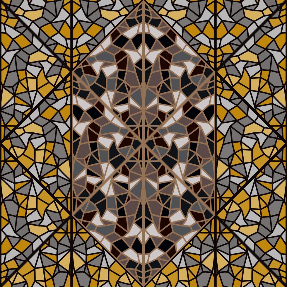 Decorative kaleidoscope seamless pattern. Creative optical illusions mosaic ornament. vector