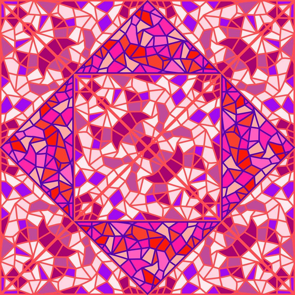 Decorative kaleidoscope seamless pattern. Creative optical illusions mosaic ornament. vector