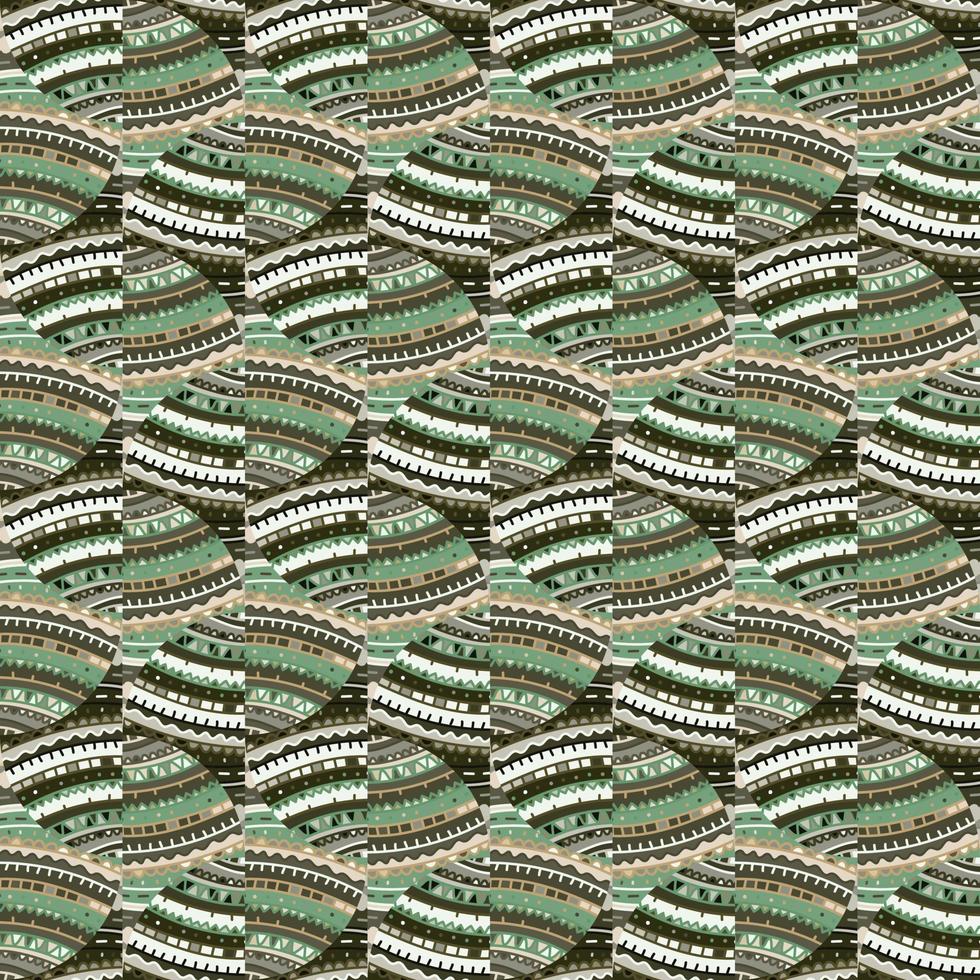 Tribal lines mosaic seamless pattern. Abstract geometric ethnic tile. Creative hand drawn ornament in folk style. vector