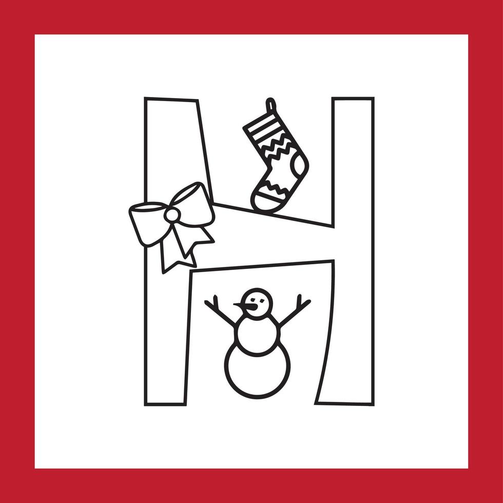 Christmas Alphabet Coloring vector