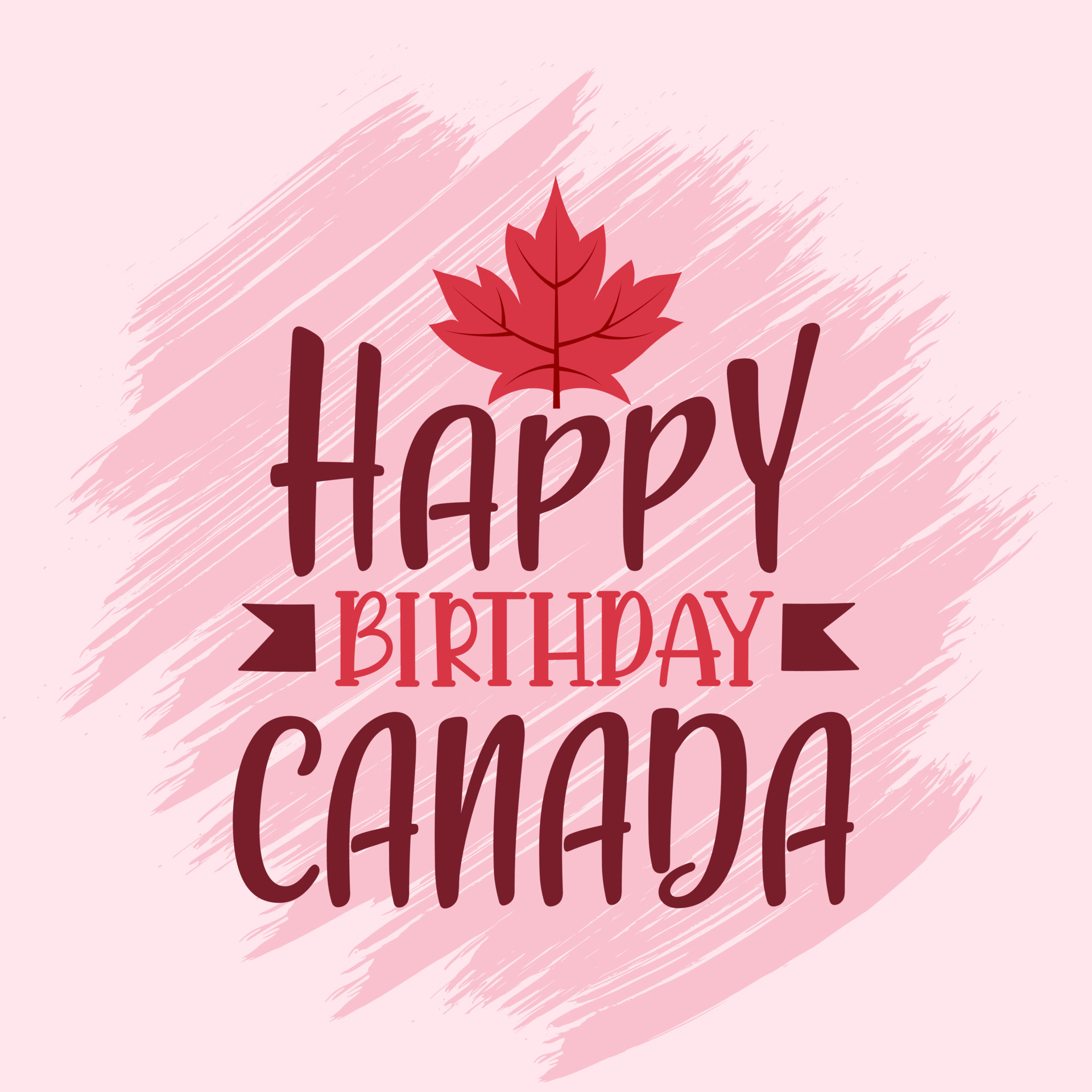 Happy Birthday Canada, Canada day typography greetings card 13701221