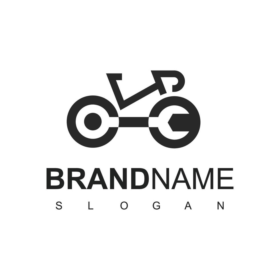 plantilla de diseño de logotipo de servicio y reparación de bicicletas vector