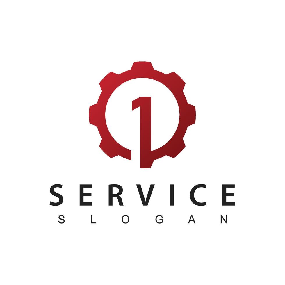 Number One Service And Repair Logo, Auto Care Symbol vector