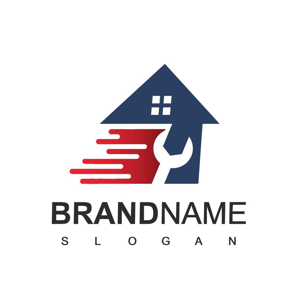 Fast House Repair Logo Design Template vector