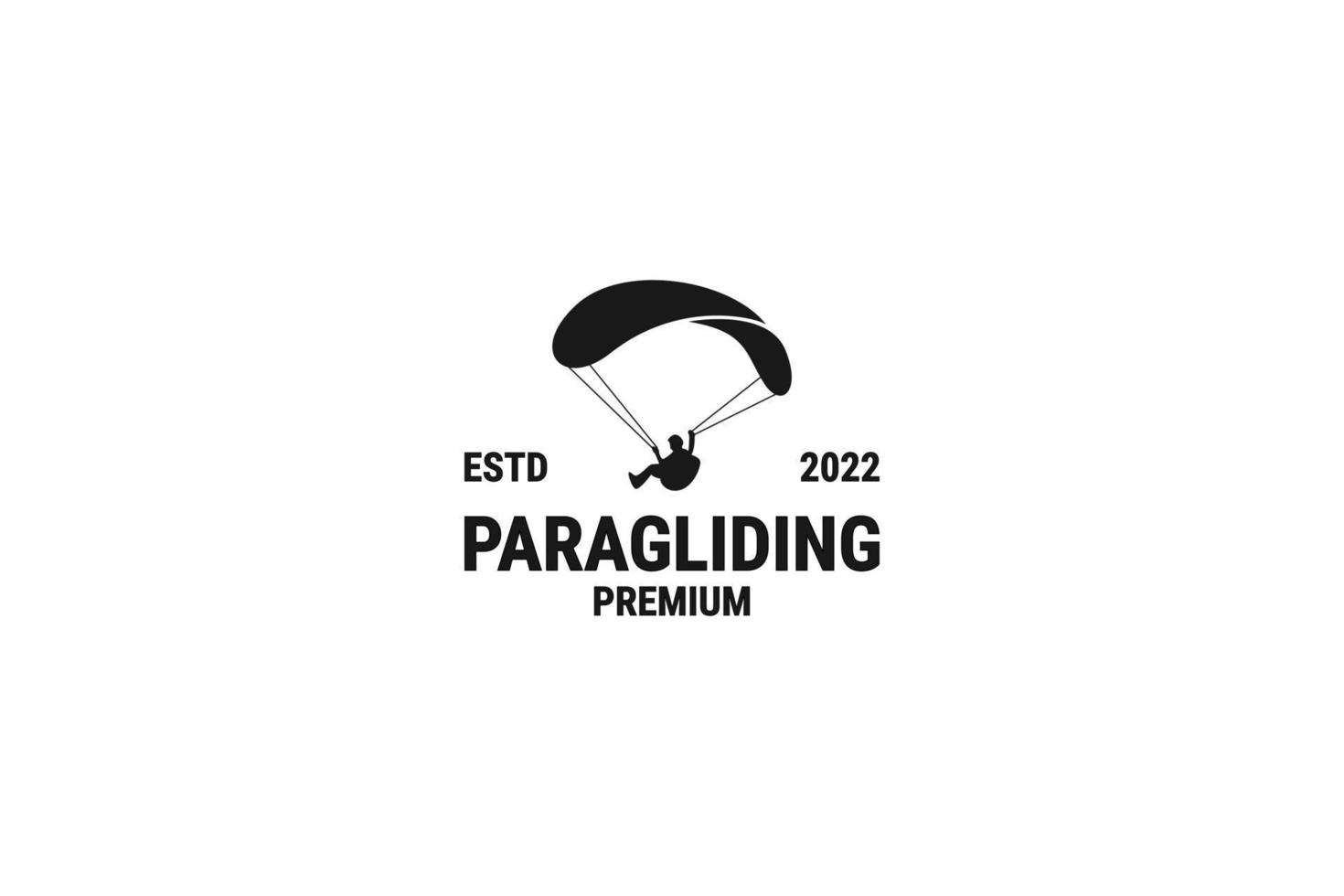 Flat paragliding logo design template illustration vector