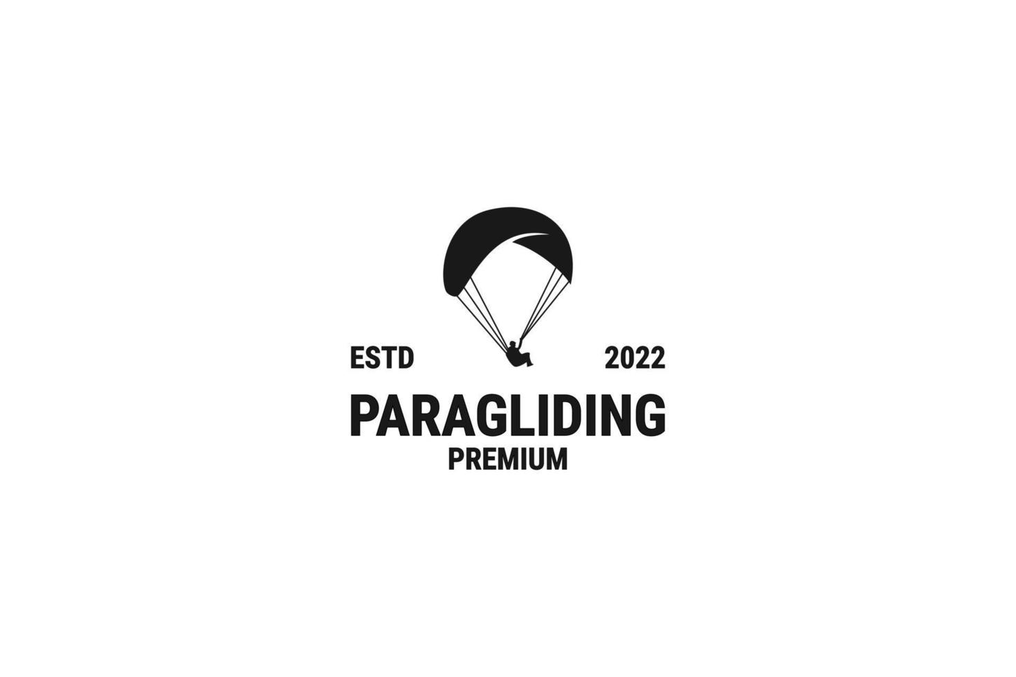 Flat paragliding logo design template illustration vector