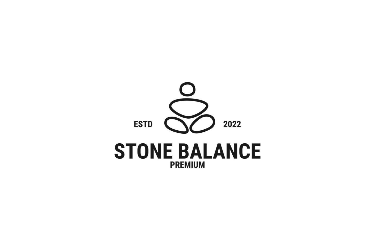 Flat stone yoga logo design vector illustration idea