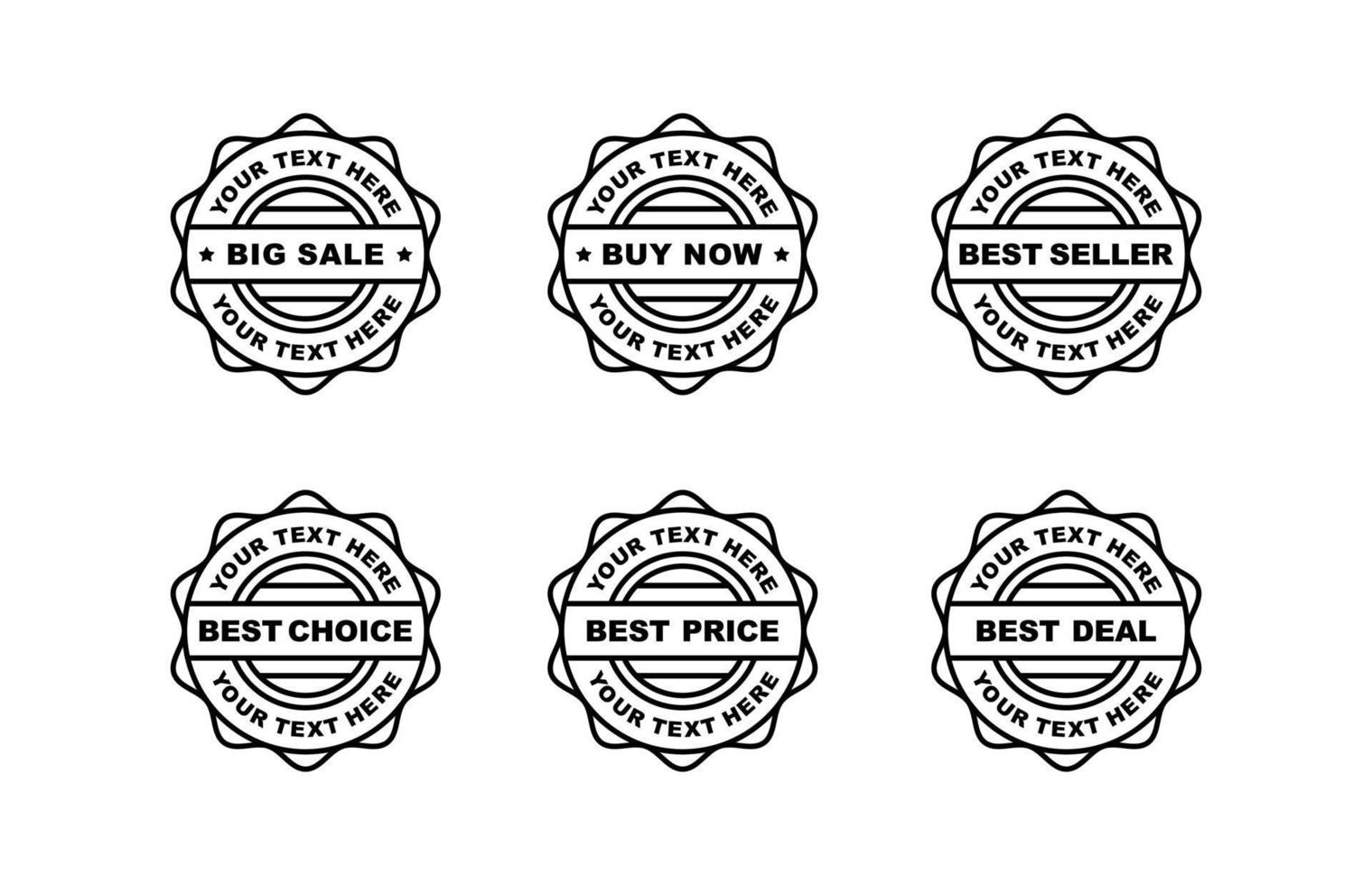 Stamp seal icon set vector illustration